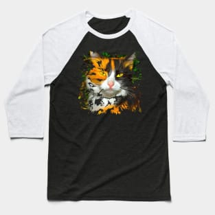 Cat with yellow eyes Baseball T-Shirt